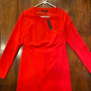 NWT TIBI Tomato Red Sheath Dress w/Architectural Details